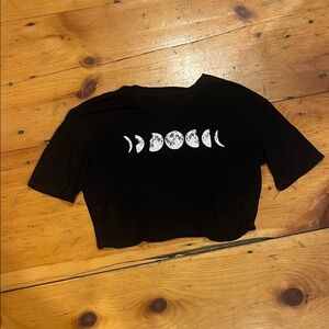 Black Moon Phase Crop Top